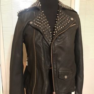 Muubaa Sophisticated Biker Spike Jacket 8 NWT